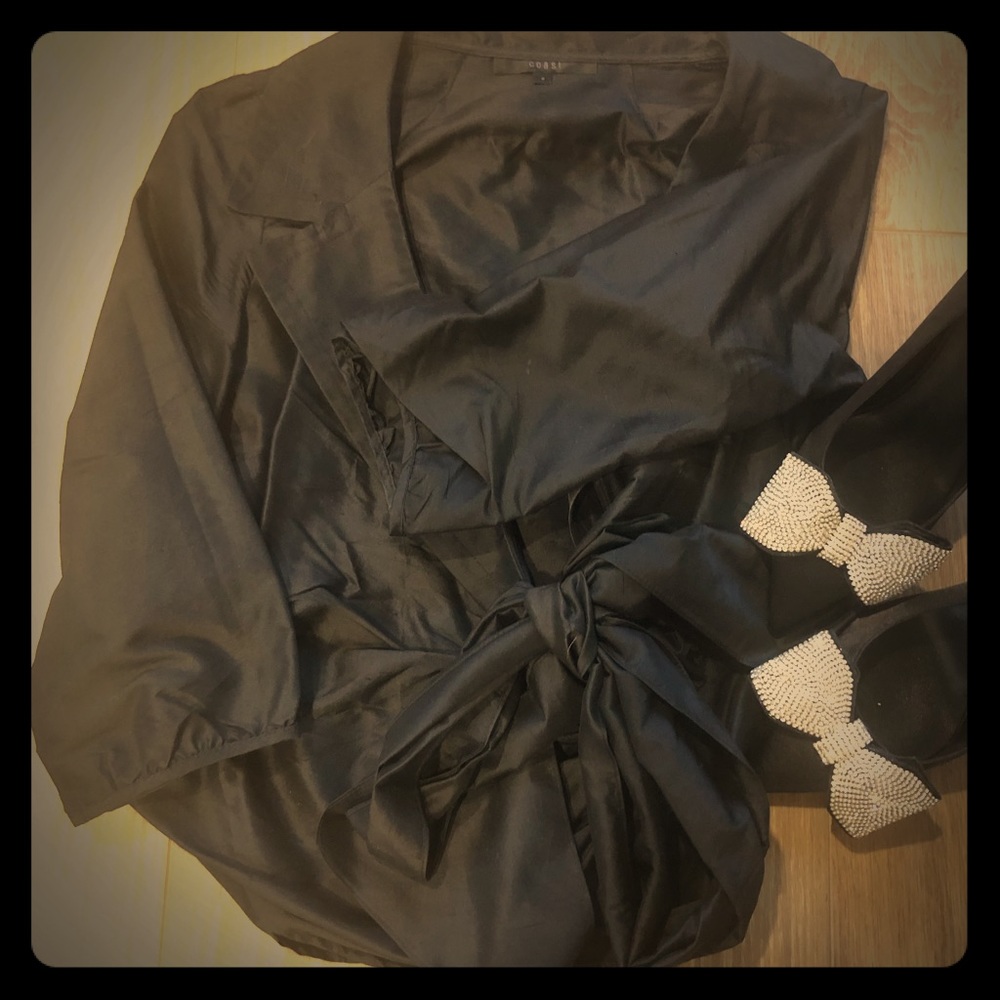 Wrap blouse.
